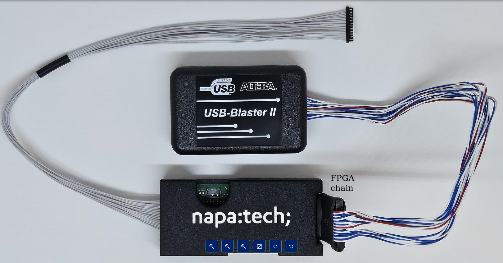 Intel JTAG and Napatech cables connected